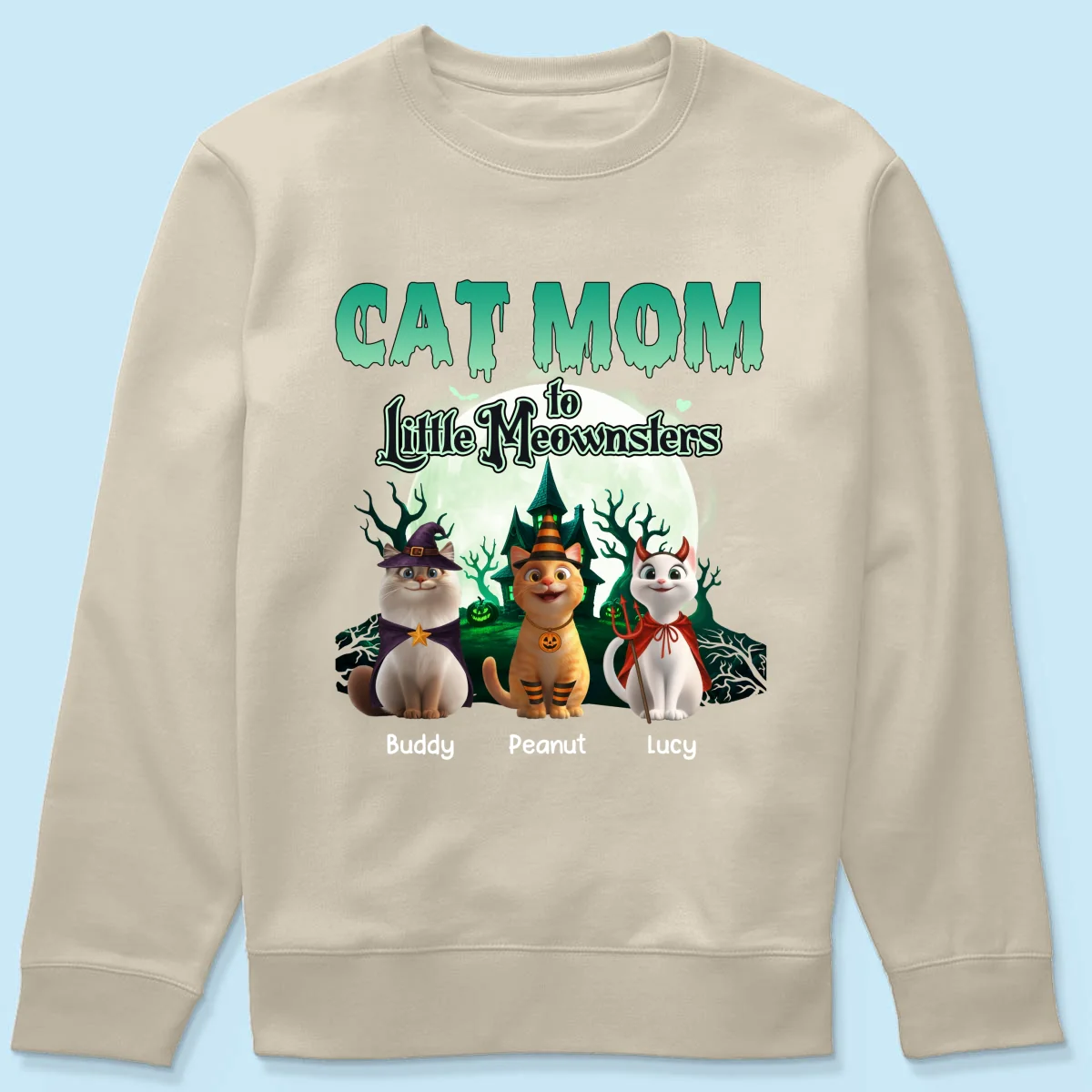 Cat Mom to Little Meownsters Personalized Shirt, Halloween Shirt for Cat Moms - Image 73