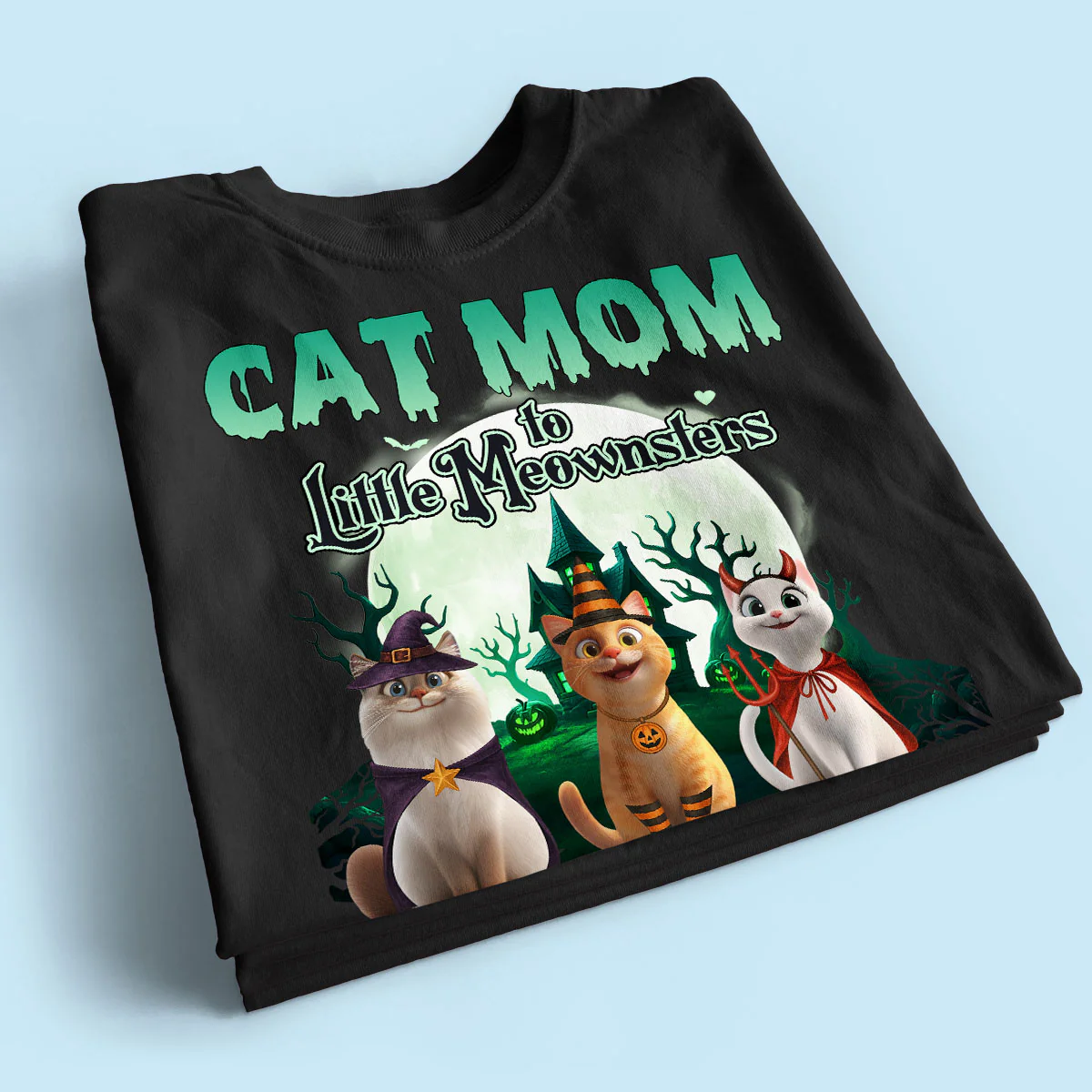 Cat Mom to Little Meownsters Personalized Shirt, Halloween Shirt for Cat Moms - Image 8