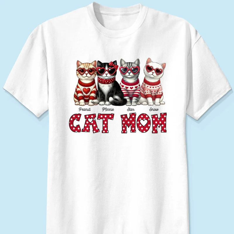 Cat Mom Pattern Personalized Shirt, Gift for Cat Moms - Image 10