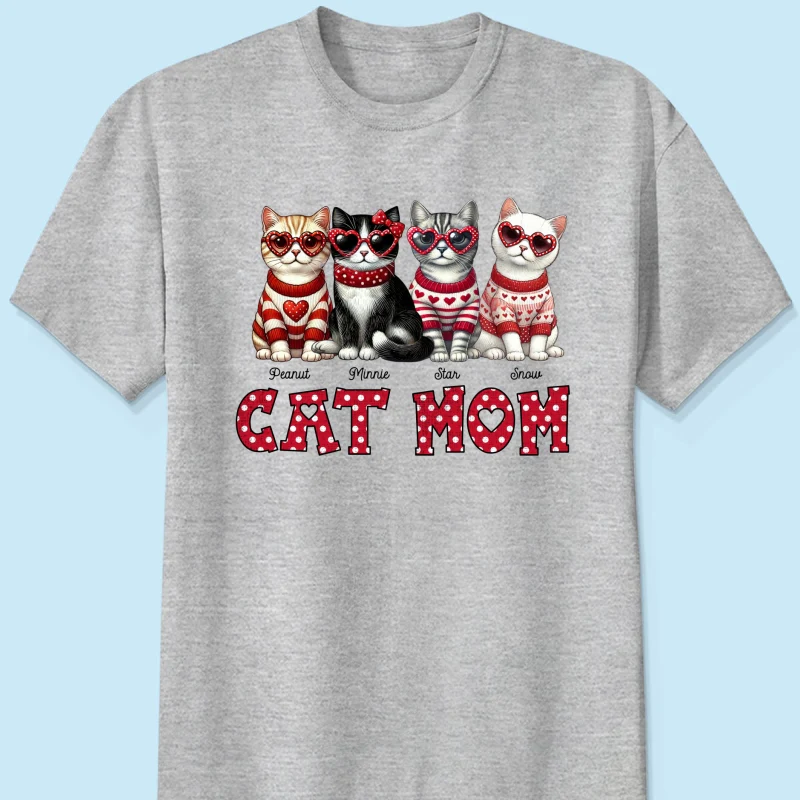 Cat Mom Pattern Personalized Shirt, Gift for Cat Moms - Image 11