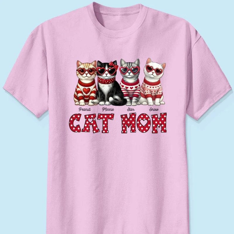 Cat Mom Pattern Personalized Shirt, Gift for Cat Moms - Image 12
