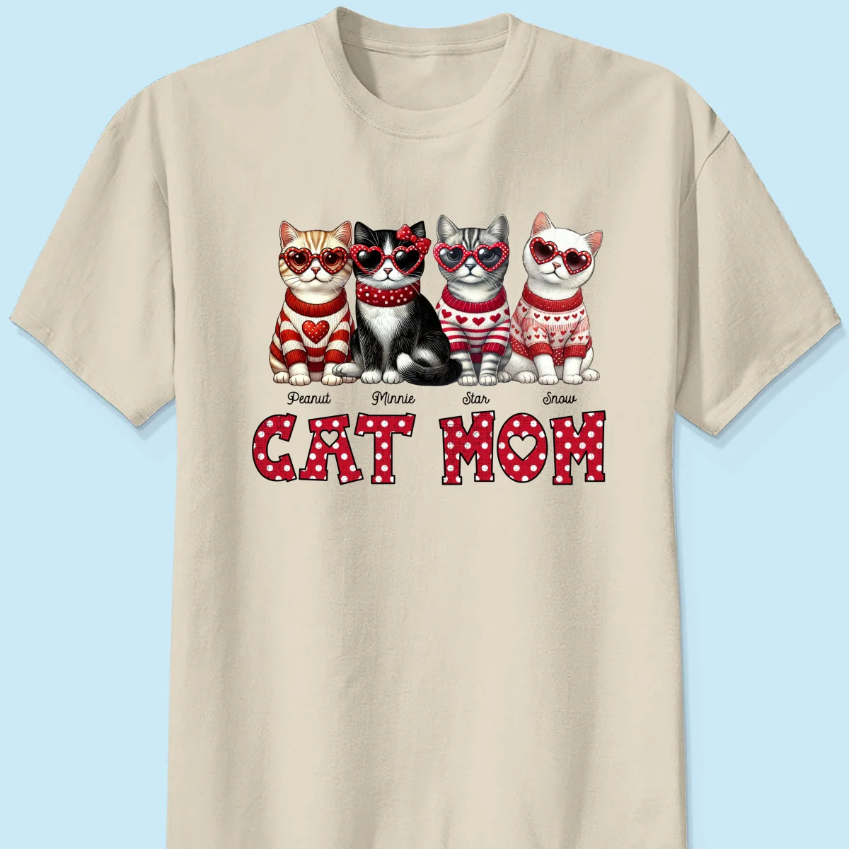 Cat Mom Pattern Personalized Shirt, Gift for Cat Moms - Image 13