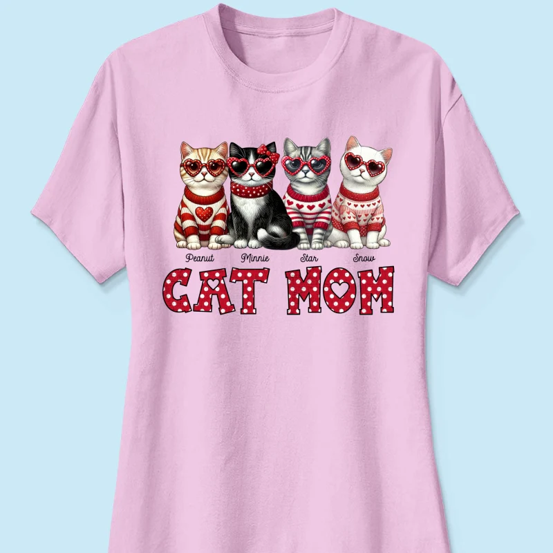 Cat Mom Pattern Personalized Shirt, Gift for Cat Moms - Image 16
