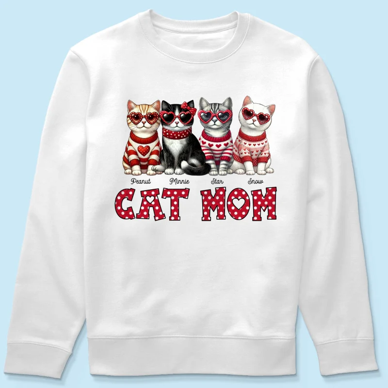 Cat Mom Pattern Personalized Shirt, Gift for Cat Moms - Image 21