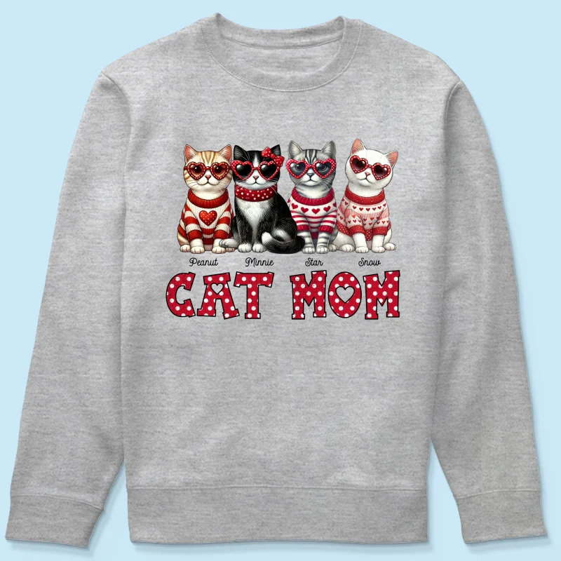 Cat Mom Pattern Personalized Shirt, Gift for Cat Moms - Image 22