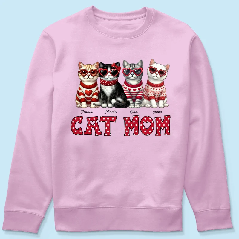 Cat Mom Pattern Personalized Shirt, Gift for Cat Moms - Image 23