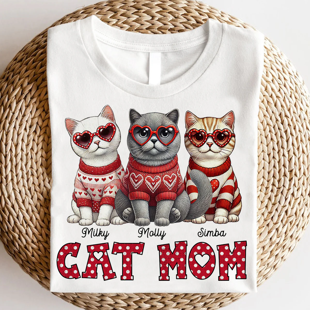 Cat Mom Pattern Personalized Shirt, Gift for Cat Moms - Image 3
