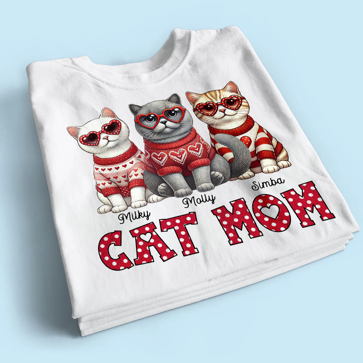 Cat Mom Pattern Personalized Shirt, Gift for Cat Moms - Image 5