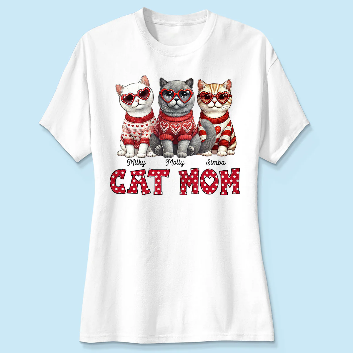 Cat Mom Pattern Personalized Shirt, Gift for Cat Moms - Image 7