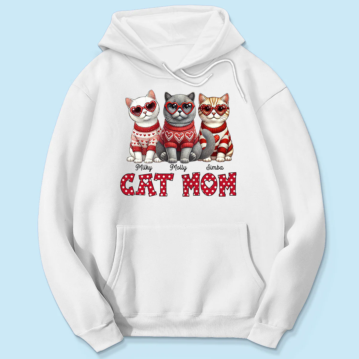 Cat Mom Pattern Personalized Shirt, Gift for Cat Moms - Image 8