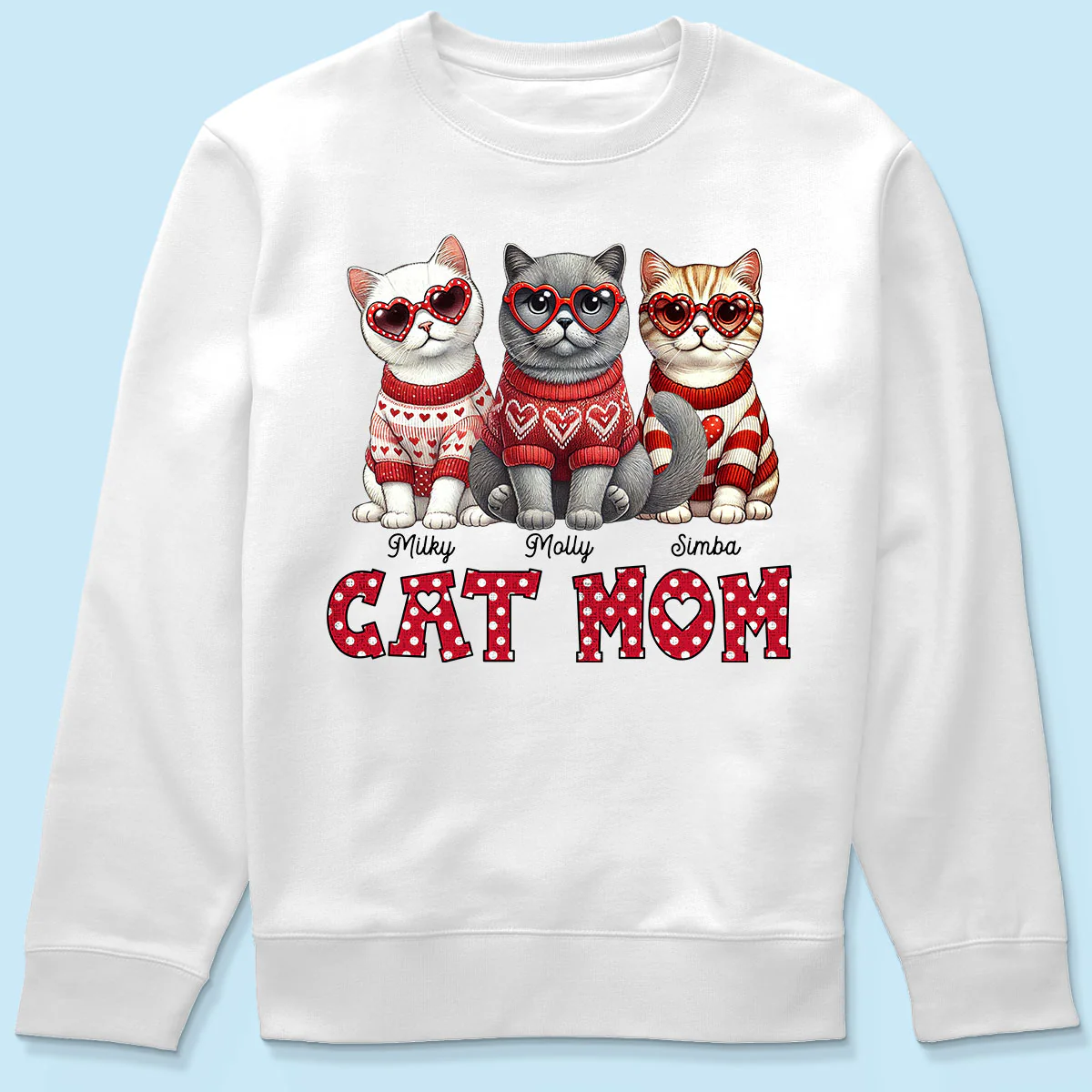 Cat Mom Pattern Personalized Shirt, Gift for Cat Moms - Image 9