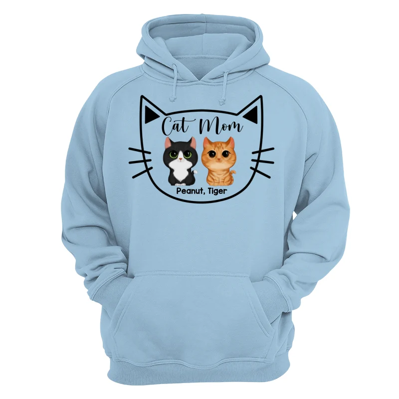 Cat Mom Watercolor Cute Cats Cat Face Shape Personalized Shirt - Image 16