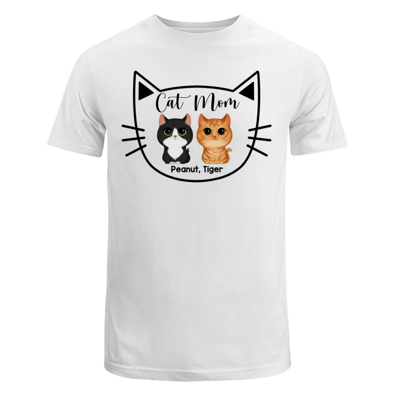 Cat Mom Watercolor Cute Cats Cat Face Shape Personalized Shirt - Image 5