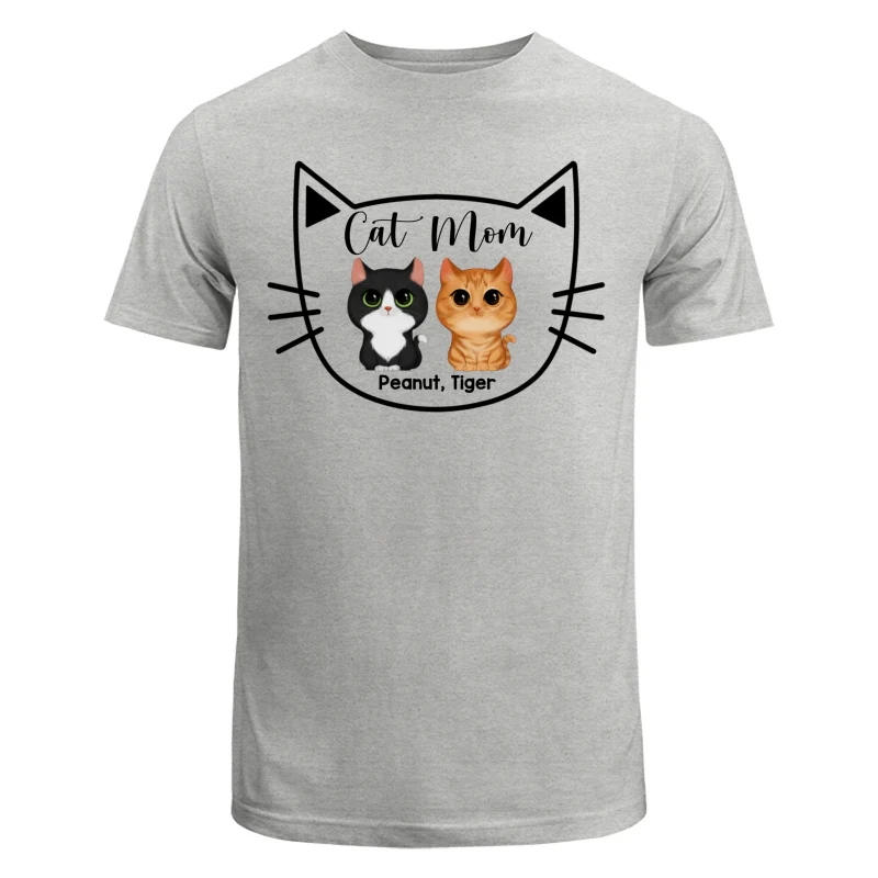 Cat Mom Watercolor Cute Cats Cat Face Shape Personalized Shirt - Image 6