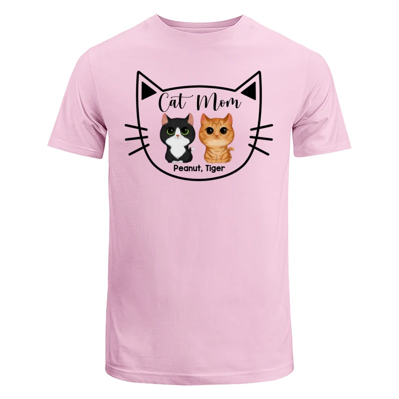 Cat Mom Watercolor Cute Cats Cat Face Shape Personalized Shirt - Image 7