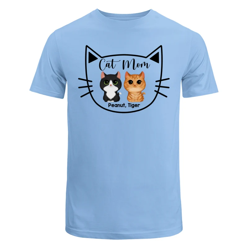 Cat Mom Watercolor Cute Cats Cat Face Shape Personalized Shirt - Image 8