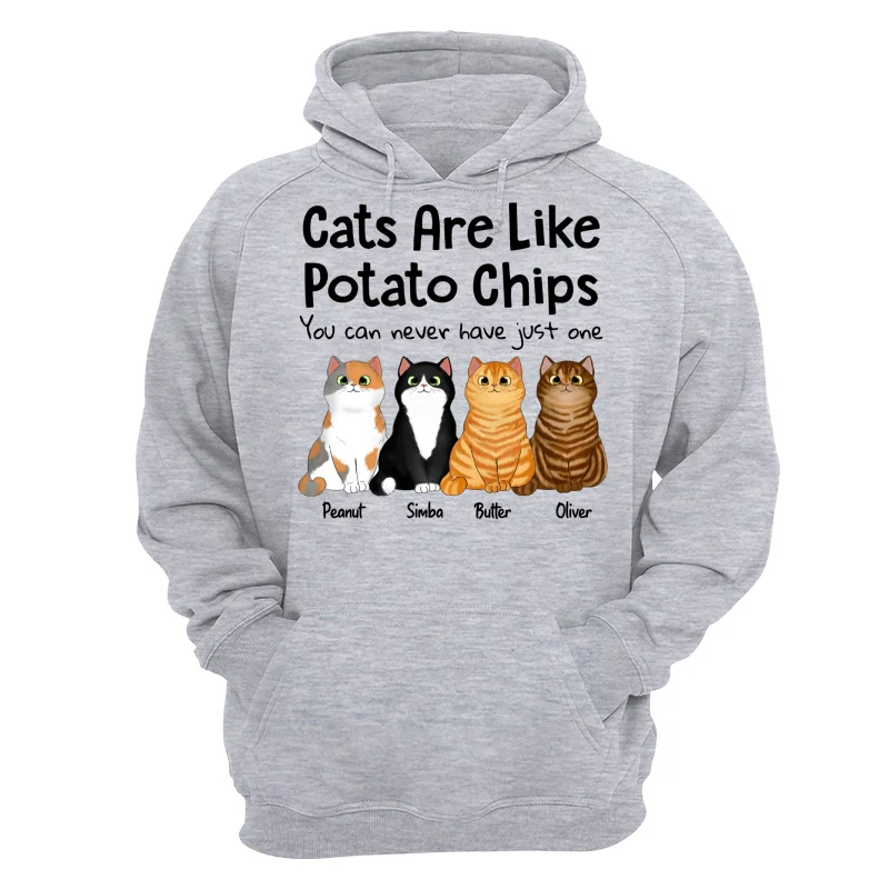 Cats Are Like Potato Chips Fluffy Cat Gift For Cat Lover Personalized Shirt - Image 14