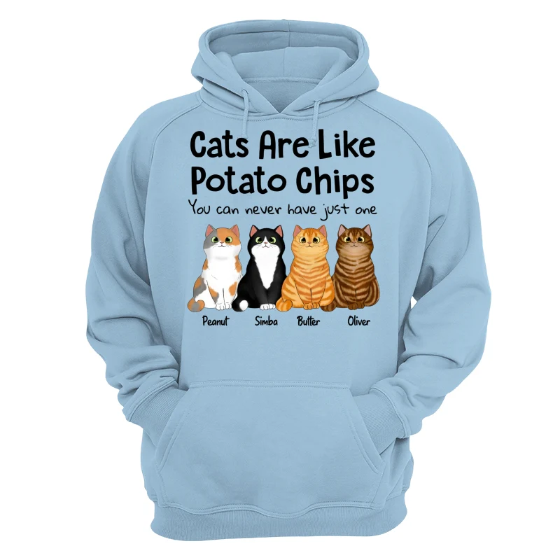 Cats Are Like Potato Chips Fluffy Cat Gift For Cat Lover Personalized Shirt - Image 16