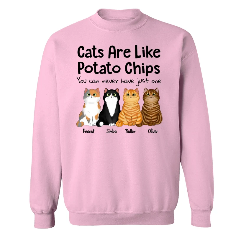 Cats Are Like Potato Chips Fluffy Cat Gift For Cat Lover Personalized Shirt - Image 19