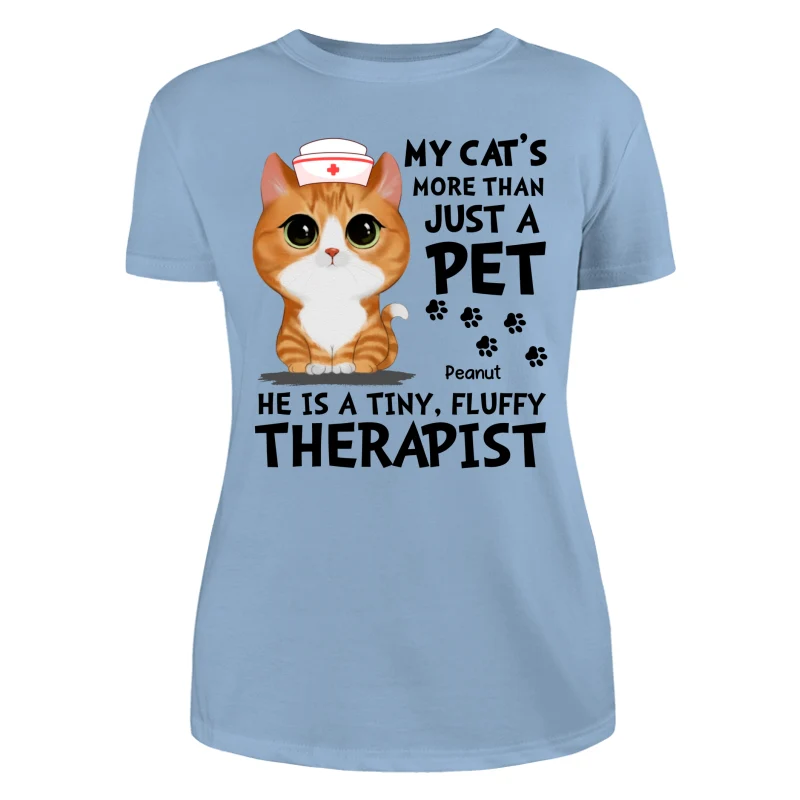 Cats Are My Therapists Cute Watercolor Cat Personalized Shirt - Image 12