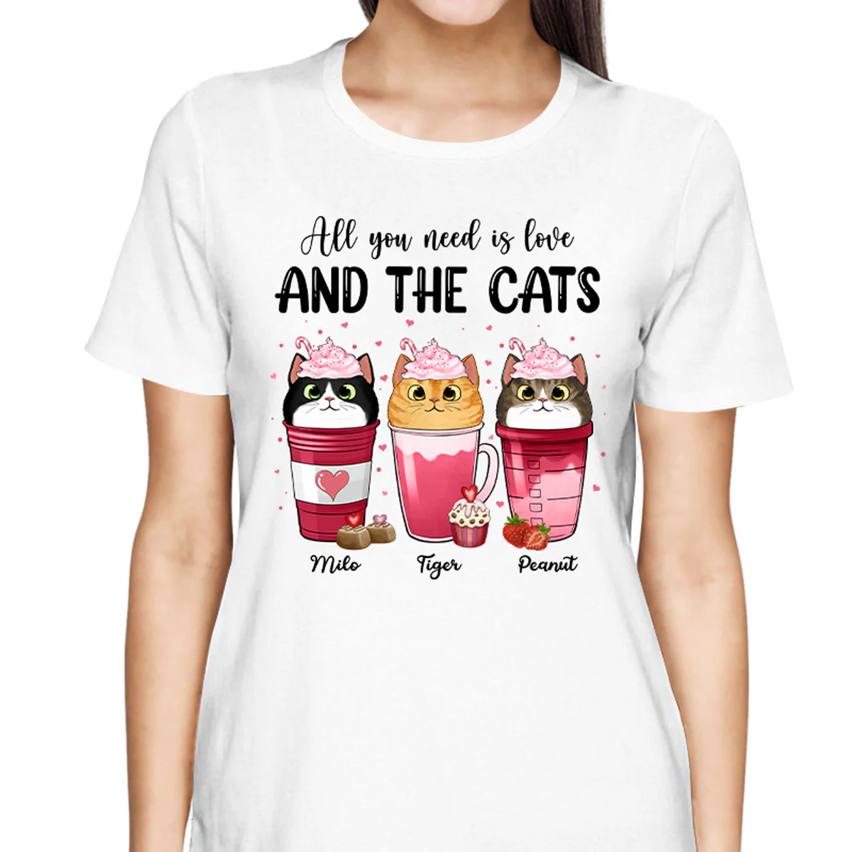 Cats Coffee Cat Mom Personalized Shirt - Image 2