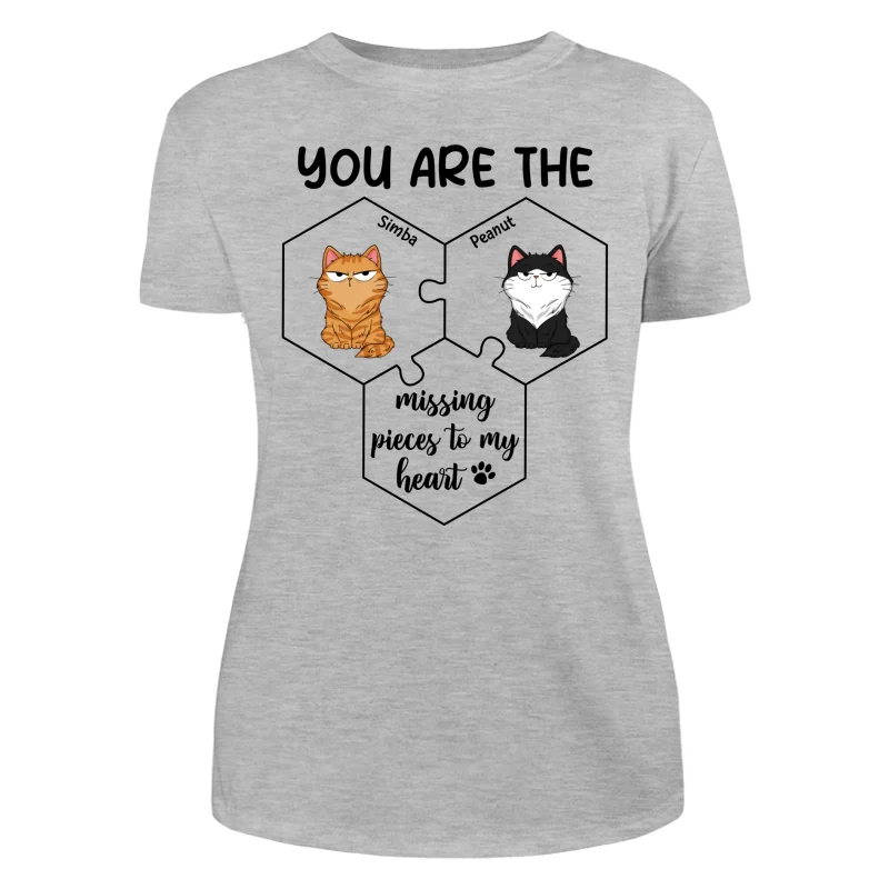 Cats Funny Expression Missing Pieces To My Heart Personalized Shirt - Image 10