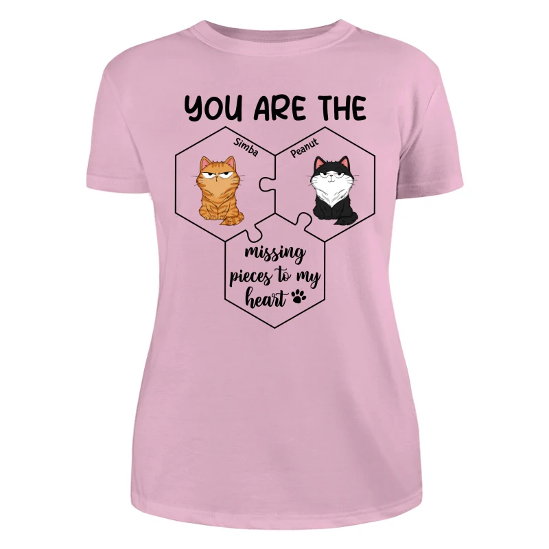 Cats Funny Expression Missing Pieces To My Heart Personalized Shirt - Image 11