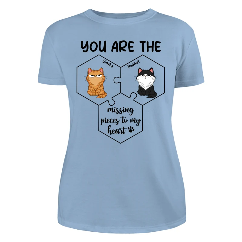 Cats Funny Expression Missing Pieces To My Heart Personalized Shirt - Image 12