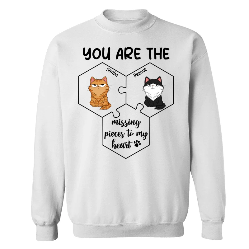 Cats Funny Expression Missing Pieces To My Heart Personalized Shirt - Image 17