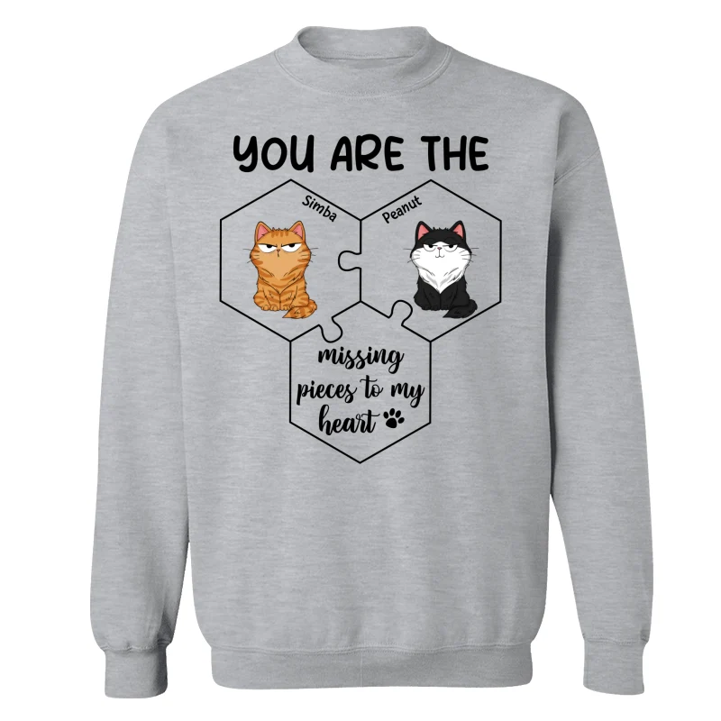 Cats Funny Expression Missing Pieces To My Heart Personalized Shirt - Image 18