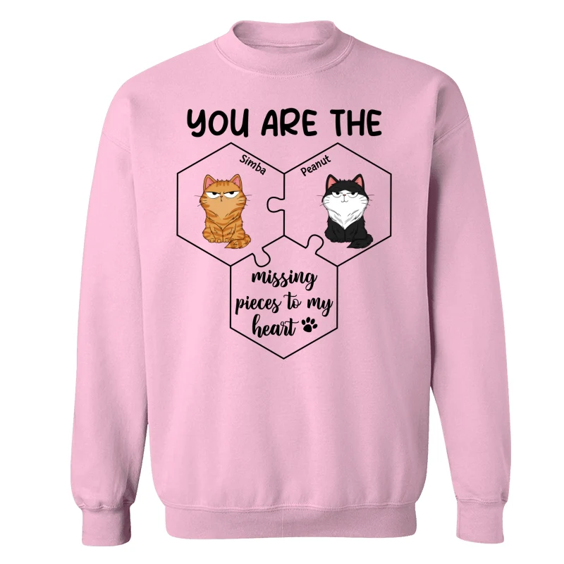 Cats Funny Expression Missing Pieces To My Heart Personalized Shirt - Image 19