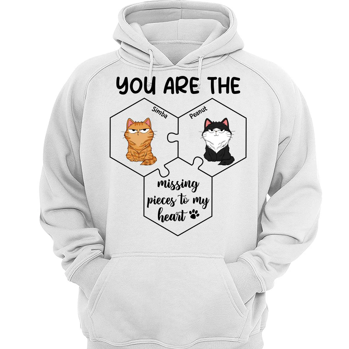 Cats Funny Expression Missing Pieces To My Heart Personalized Shirt - Image 3