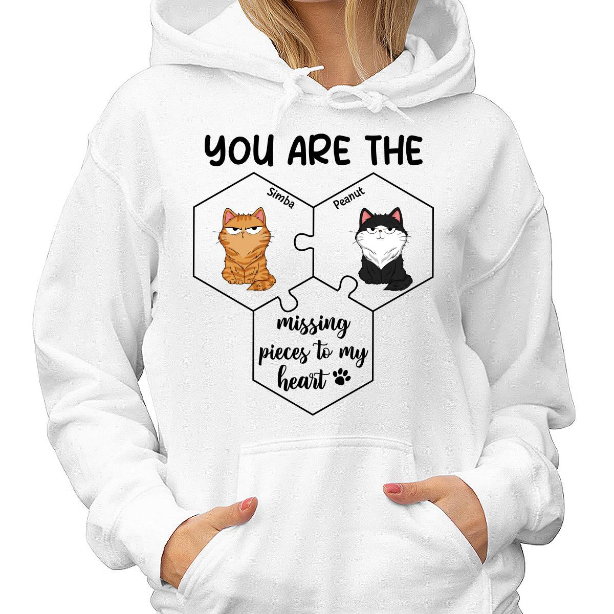 Cats Funny Expression Missing Pieces To My Heart Personalized Shirt - Image 4