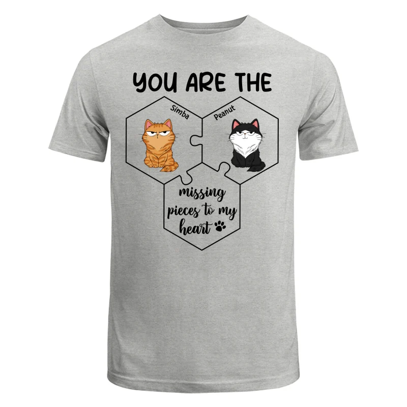 Cats Funny Expression Missing Pieces To My Heart Personalized Shirt - Image 6