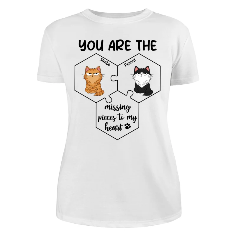 Cats Funny Expression Missing Pieces To My Heart Personalized Shirt - Image 9