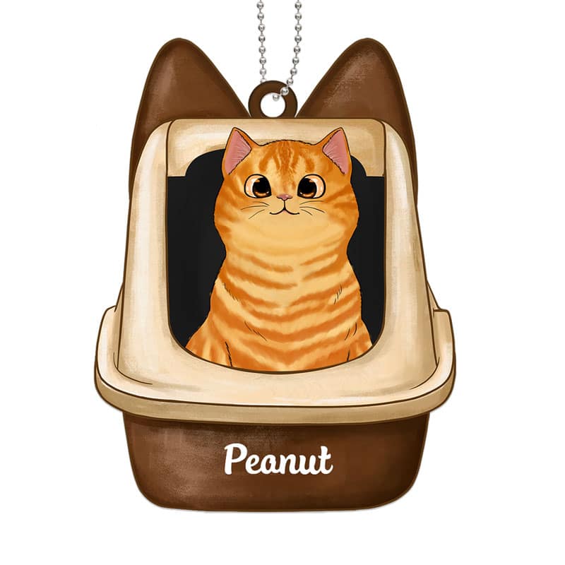 Cats In Litter Box Personalized Acrylic Ornament