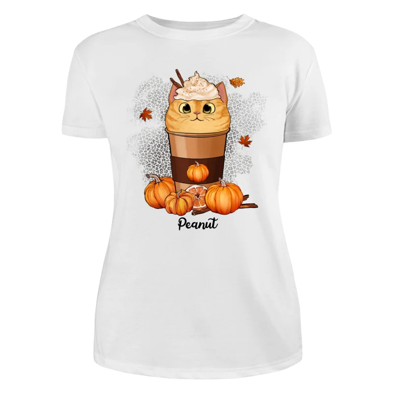 Cats In Pumpkin Spice Latte Fall Season Personalized Shirt - Image 10