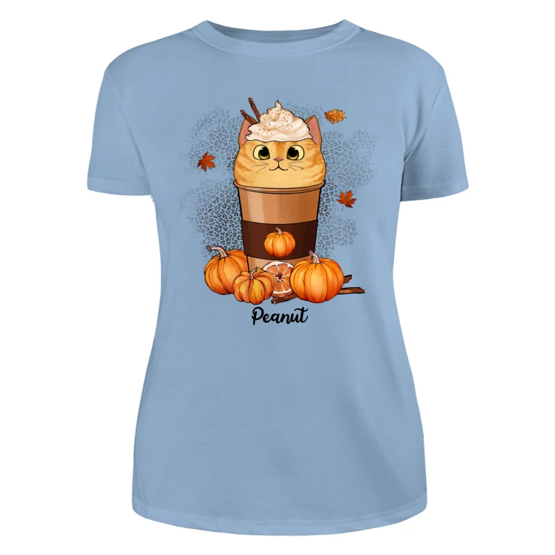 Cats In Pumpkin Spice Latte Fall Season Personalized Shirt - Image 12