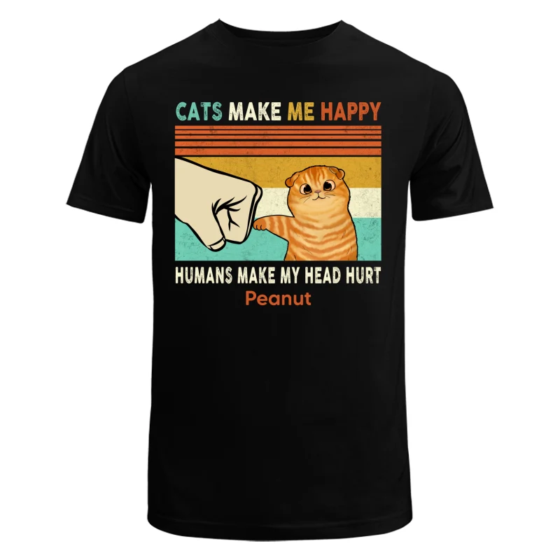 Cats Make Me Happy Fluffy Cat Personalized Shirt - Image 5