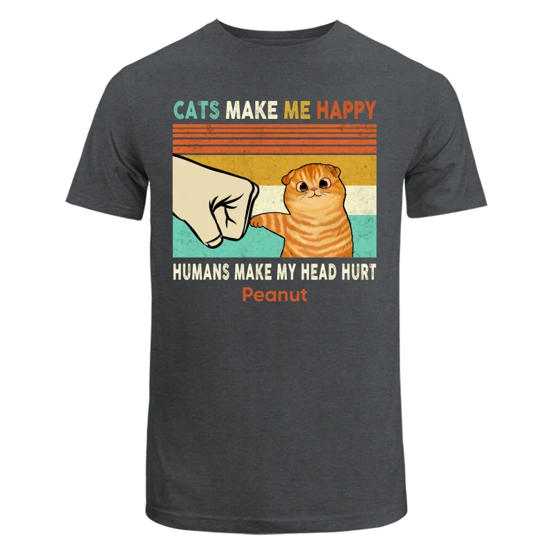 Cats Make Me Happy Fluffy Cat Personalized Shirt - Image 7