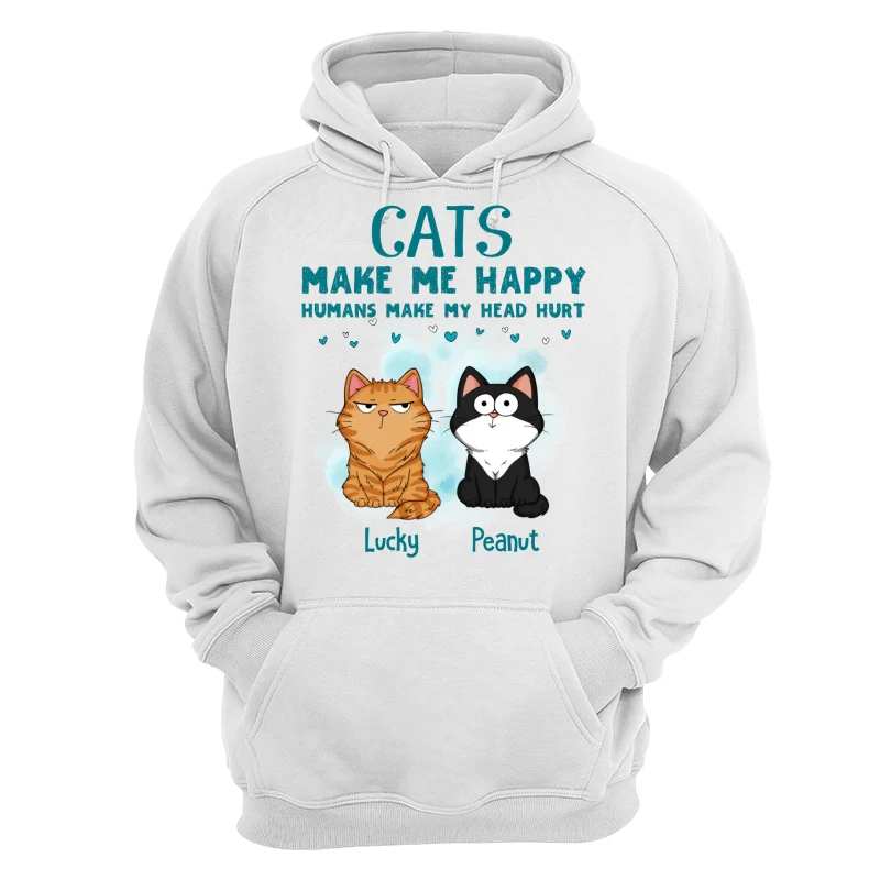 Cats Make Me Happy Funny Cats Expressions Personalized Shirt - Image 13