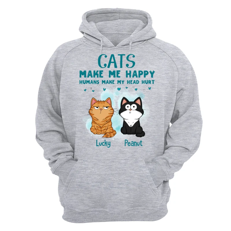 Cats Make Me Happy Funny Cats Expressions Personalized Shirt - Image 14