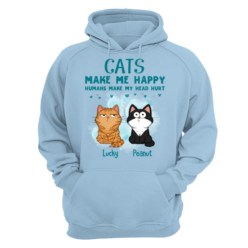 Cats Make Me Happy Funny Cats Expressions Personalized Shirt - Image 16