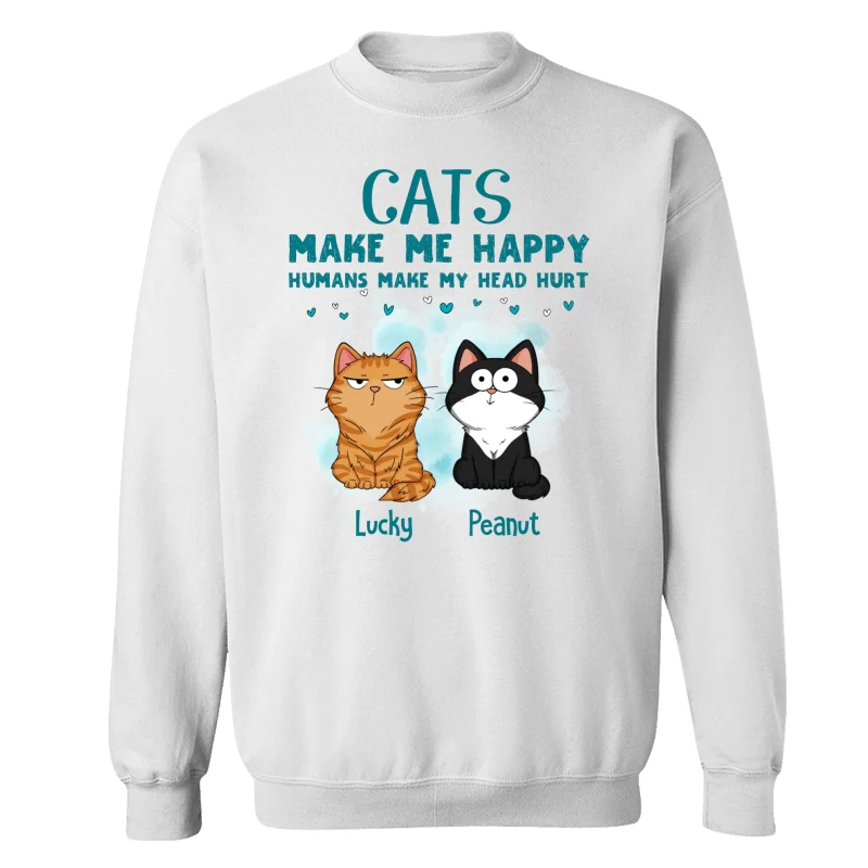 Cats Make Me Happy Funny Cats Expressions Personalized Shirt - Image 17