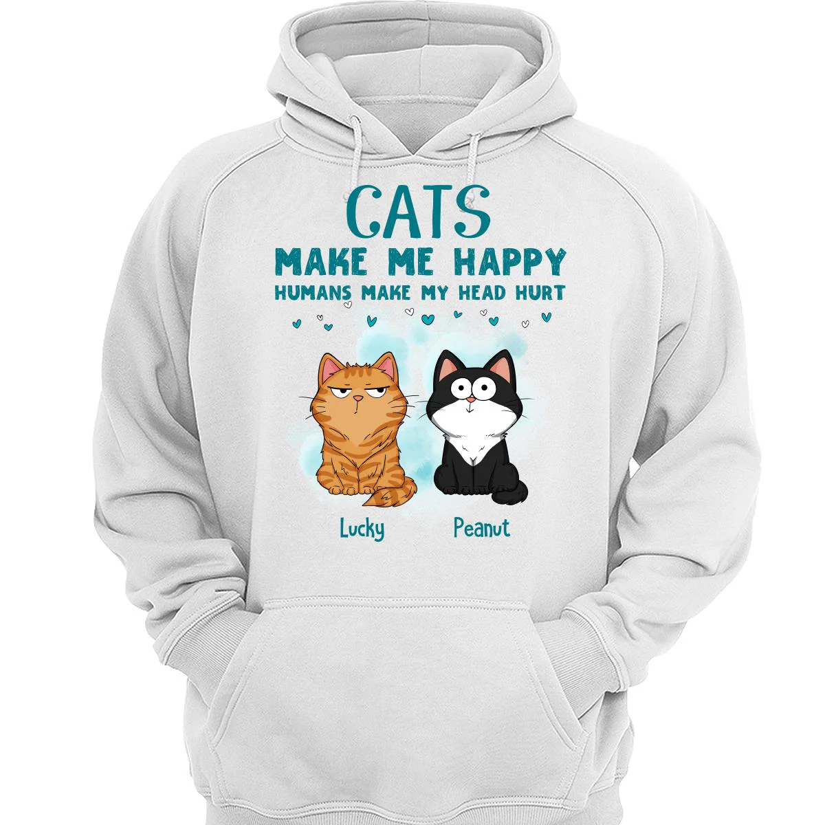 Cats Make Me Happy Funny Cats Expressions Personalized Shirt - Image 3