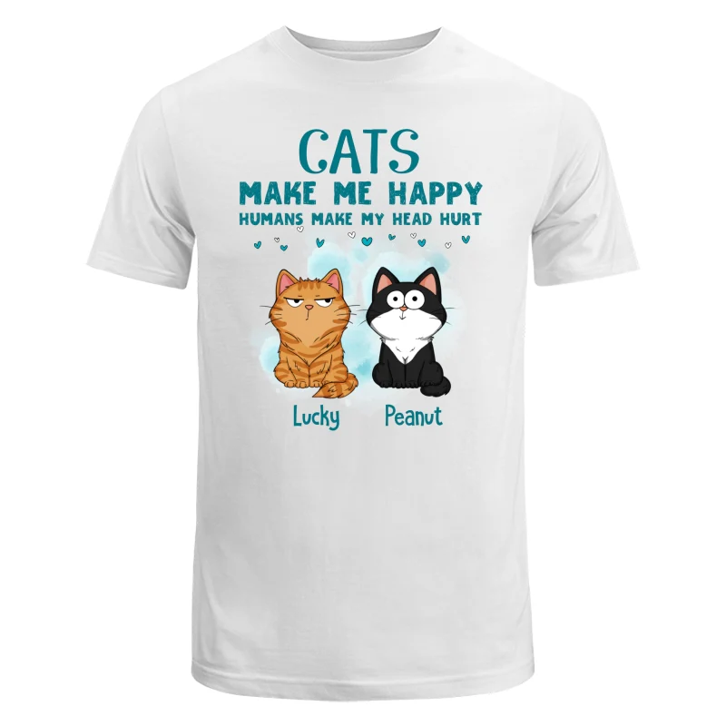 Cats Make Me Happy Funny Cats Expressions Personalized Shirt - Image 5