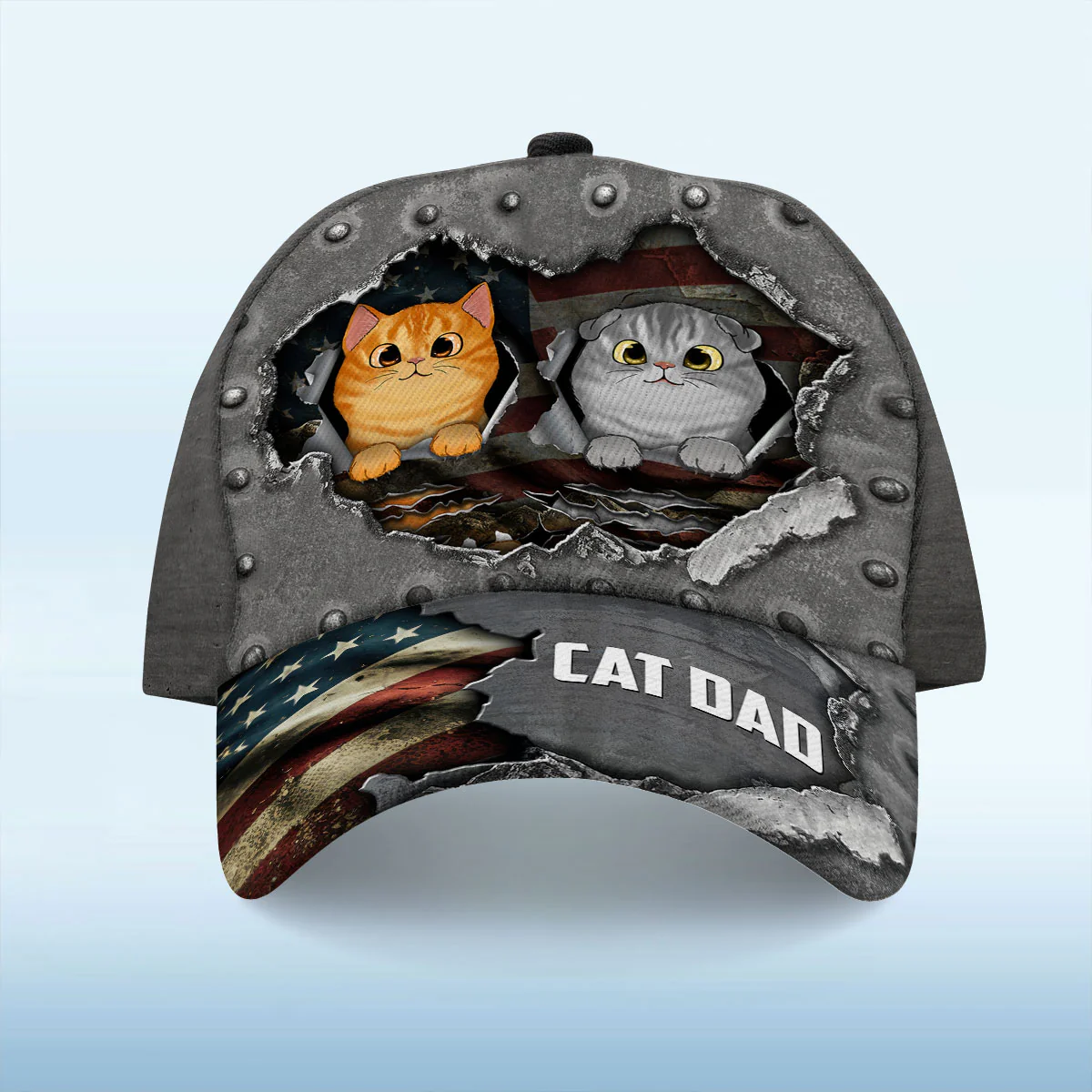 Cats Metal Scratch, Gift For Cat Dad, Cat Mom, Personalized Classic Cap - Image 2
