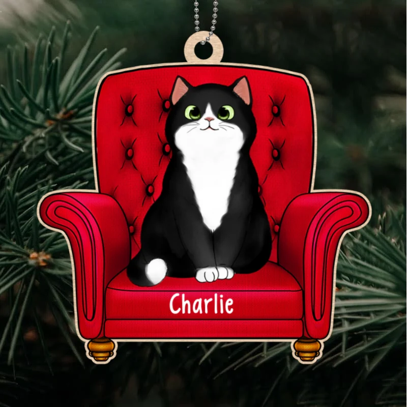 Cats On Sofa Personalized Acrylic Ornament - Image 4