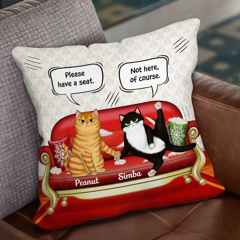 Cats Scratching Sofa Personalized Pillow - Image 3