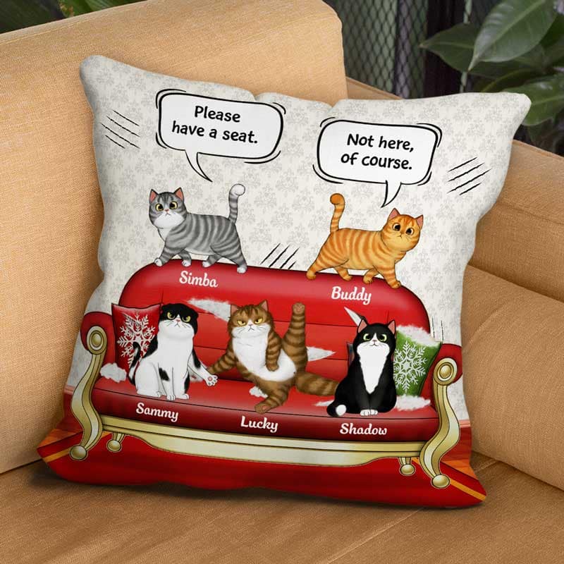 Cats Scratching Sofa Personalized Pillow - Image 4